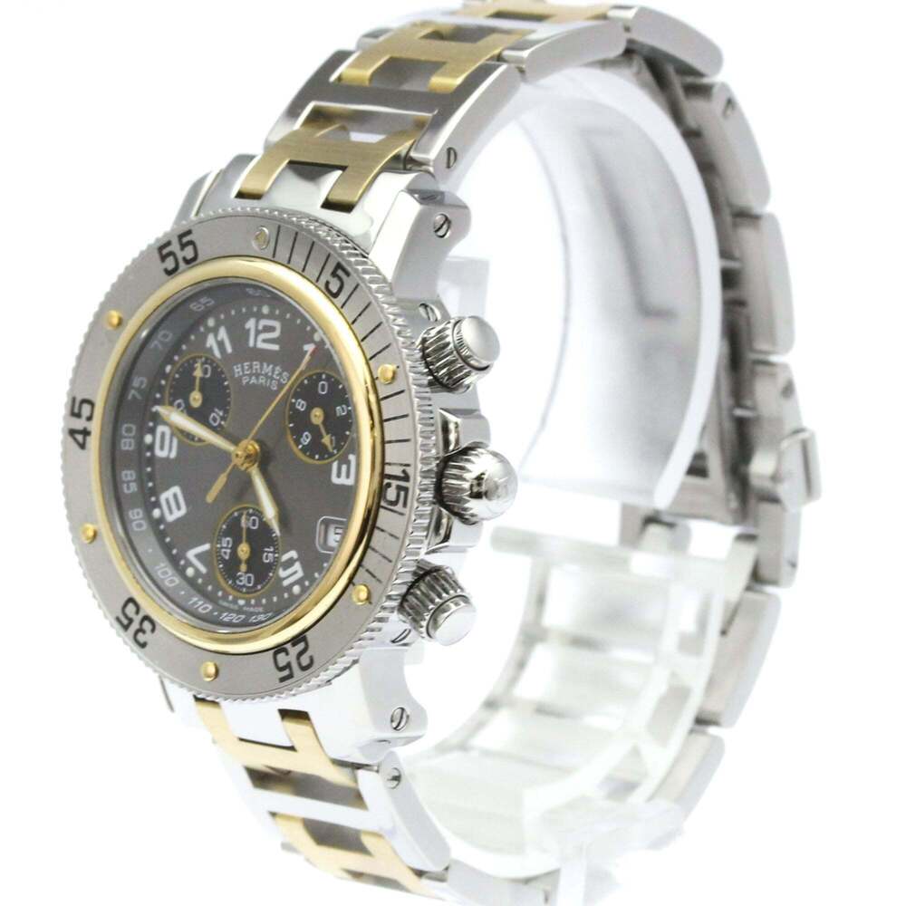 Hermes Clipper Quartz Stainless Steel with Plated Metal 33